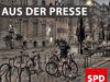 Bild von Fahrradbügeln an der Straße. Text: "Aus der Presse"