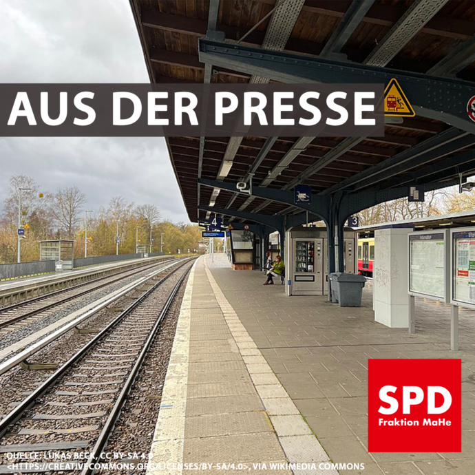 Bild vom Bahnhof Mahlsdorf. Text: "Aus der Presse"