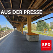 Bild vom Bahnhof Springpfuhl. Text: "Aus der Presse"