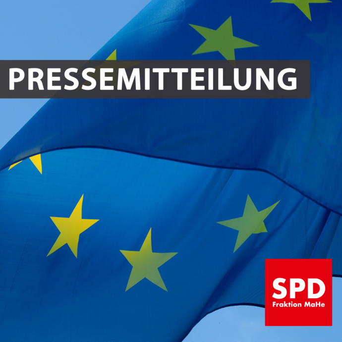 Bild von der Europafahne. Text: "Pressemitteilung"