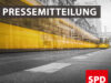 Bild einer Berliner Straßenbahn. Text: "Pressemitteilung"